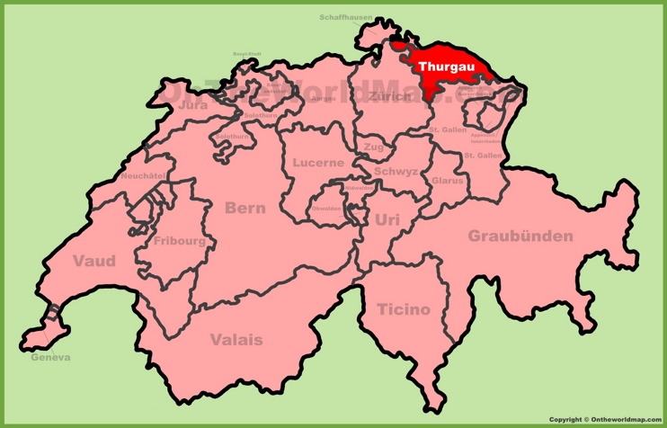 Canton of Thurgau location on the Switzerland map