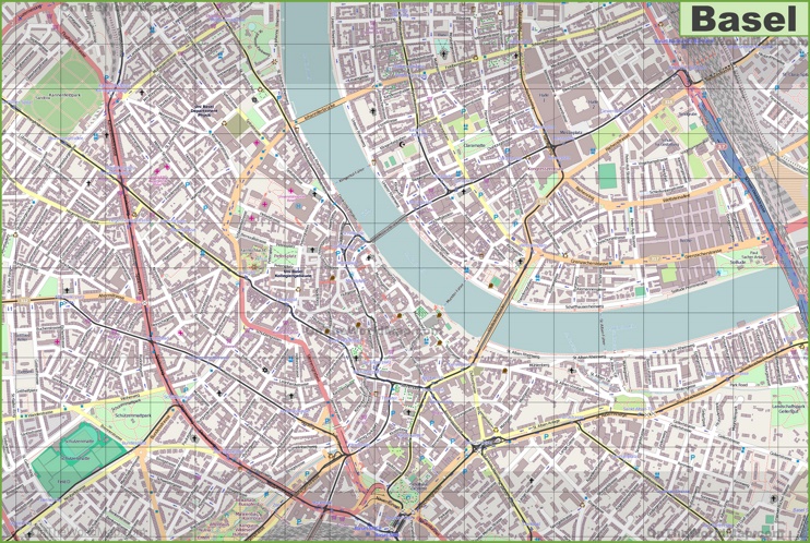 Basel city center map