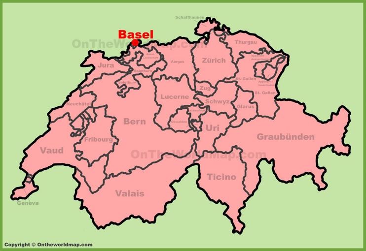 Basel location on the Switzerland map