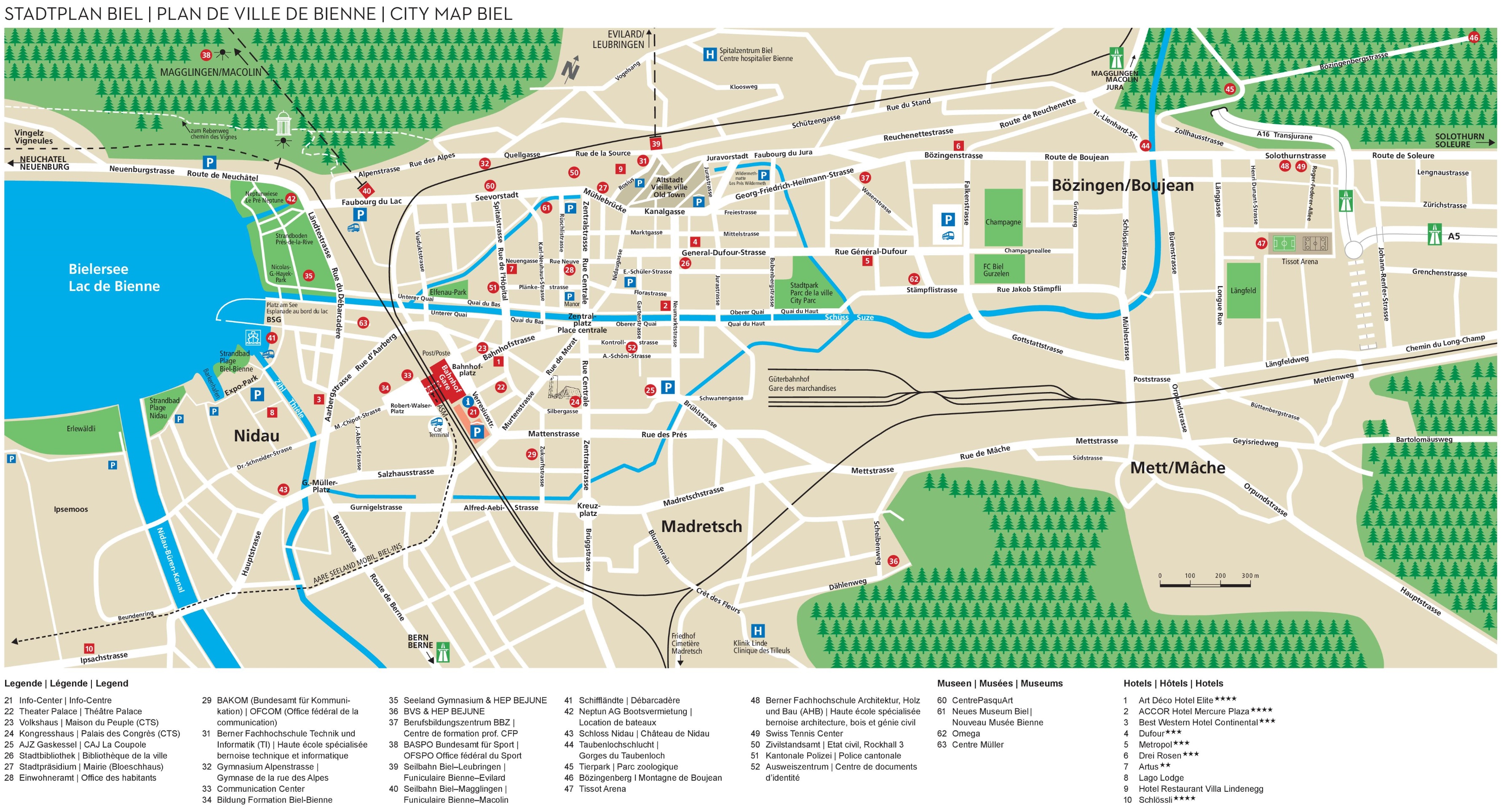 Карта города Биль / Бьенн