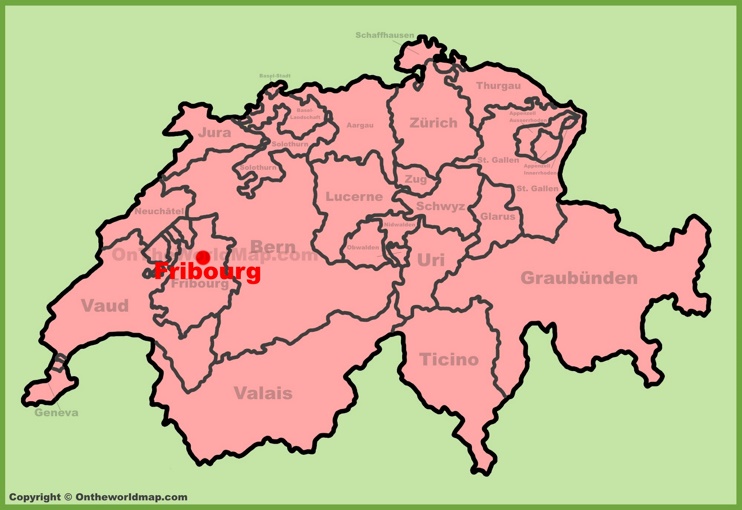 Fribourg location on the Switzerland map