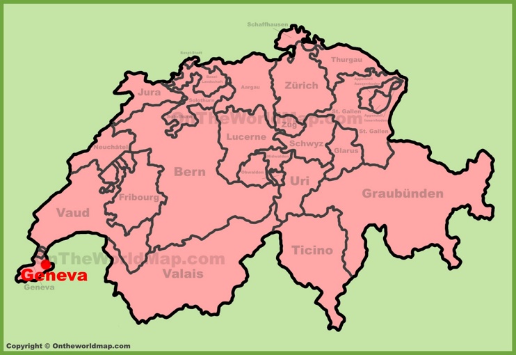 Geneva location on the Switzerland map