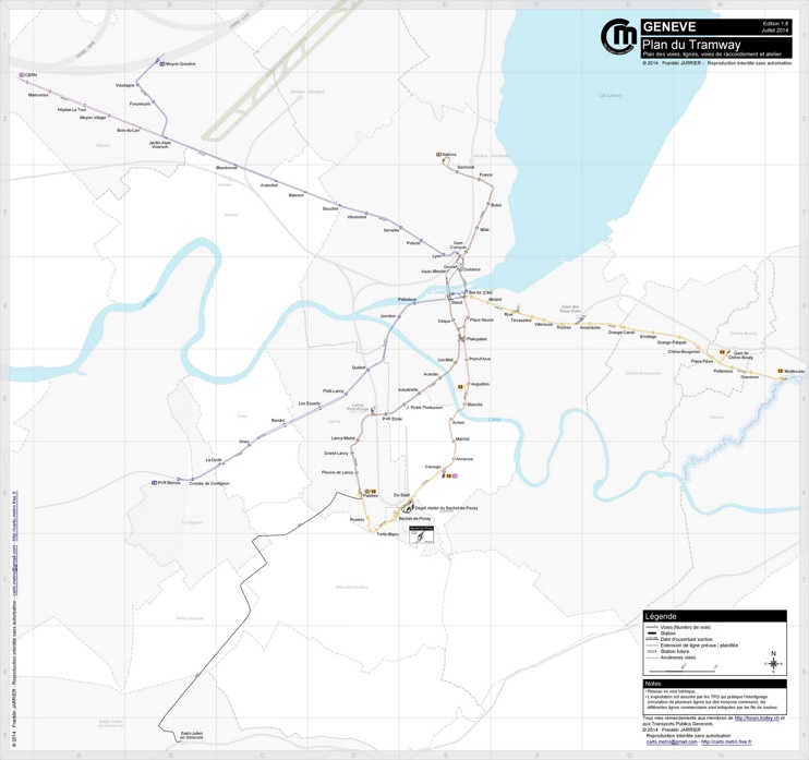 Geneva tramway map