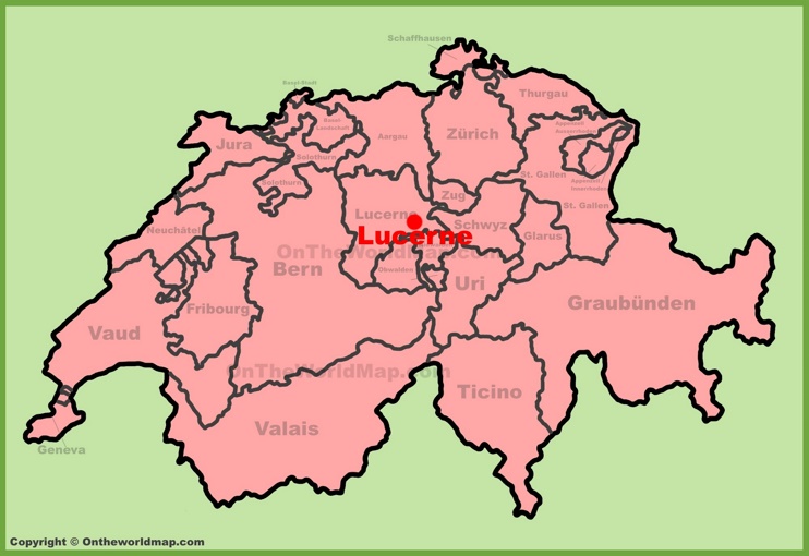 Lucerne location on the Switzerland map