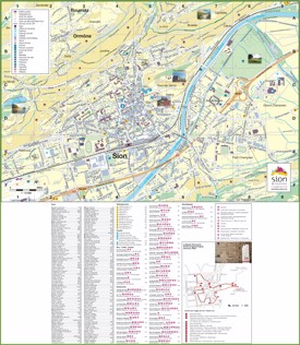 Large detailed tourist map of Sion