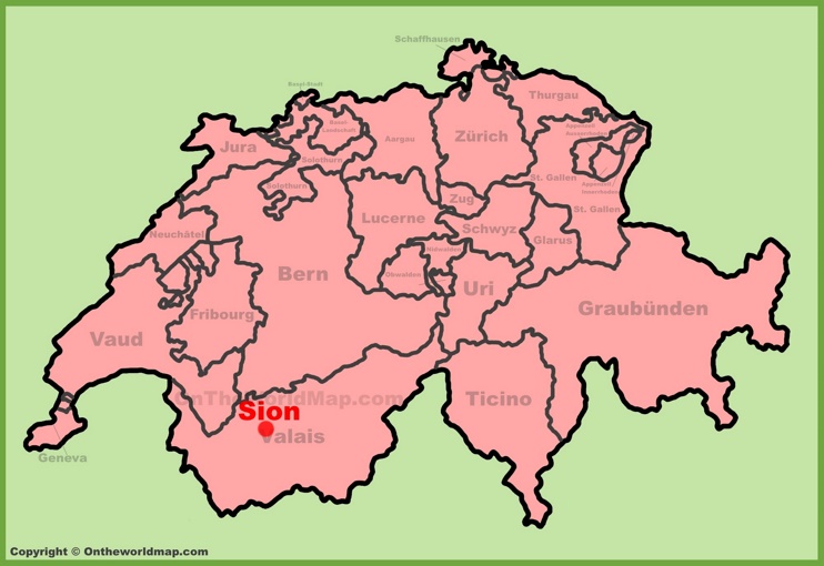 Sion location on the Switzerland map