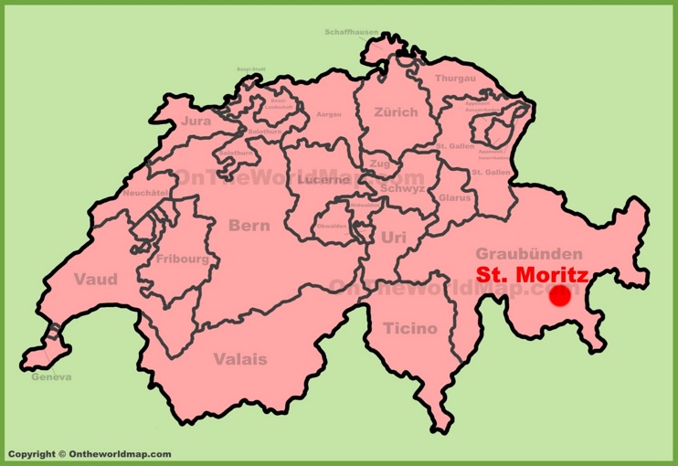 St. Moritz location on the Switzerland map