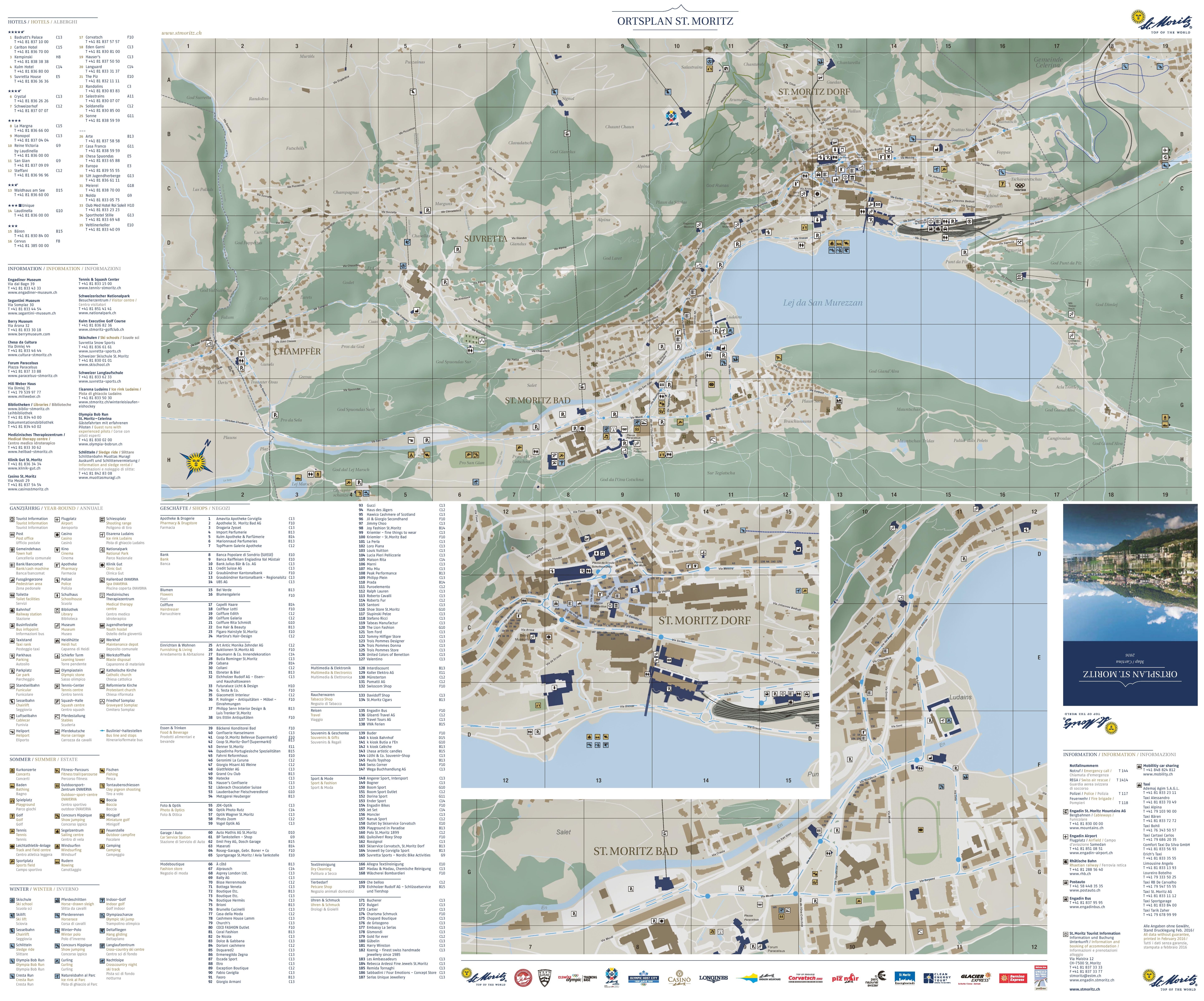 St. Moritz tourist attractions map