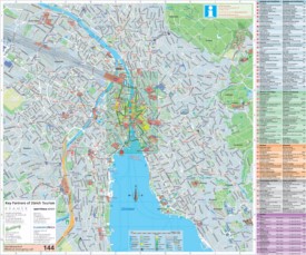 Large detailed tourist map of Zürich