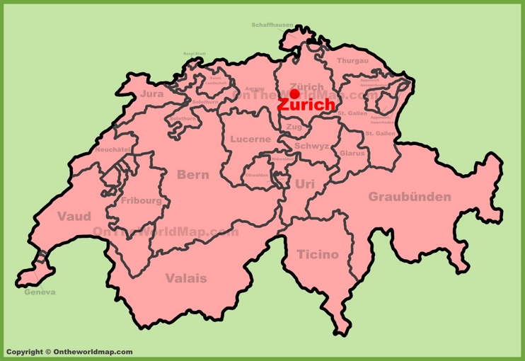 Zürich location on the Switzerland map