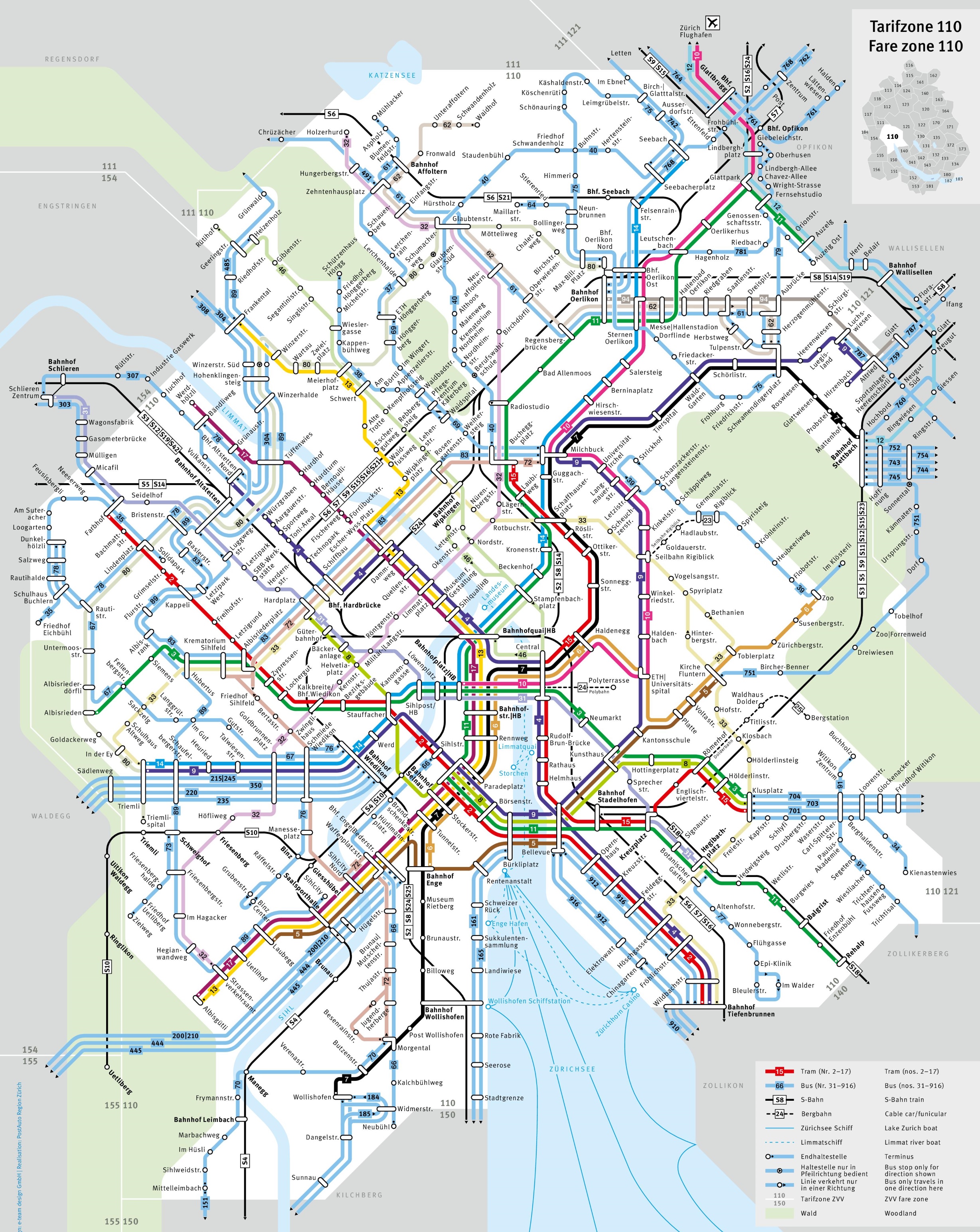 Zürich transport map