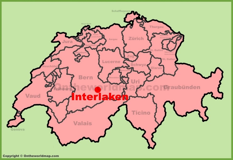 Interlaken location on the Switzerland map