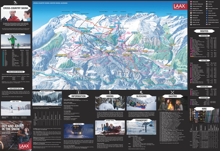 Laax cross country skiing map