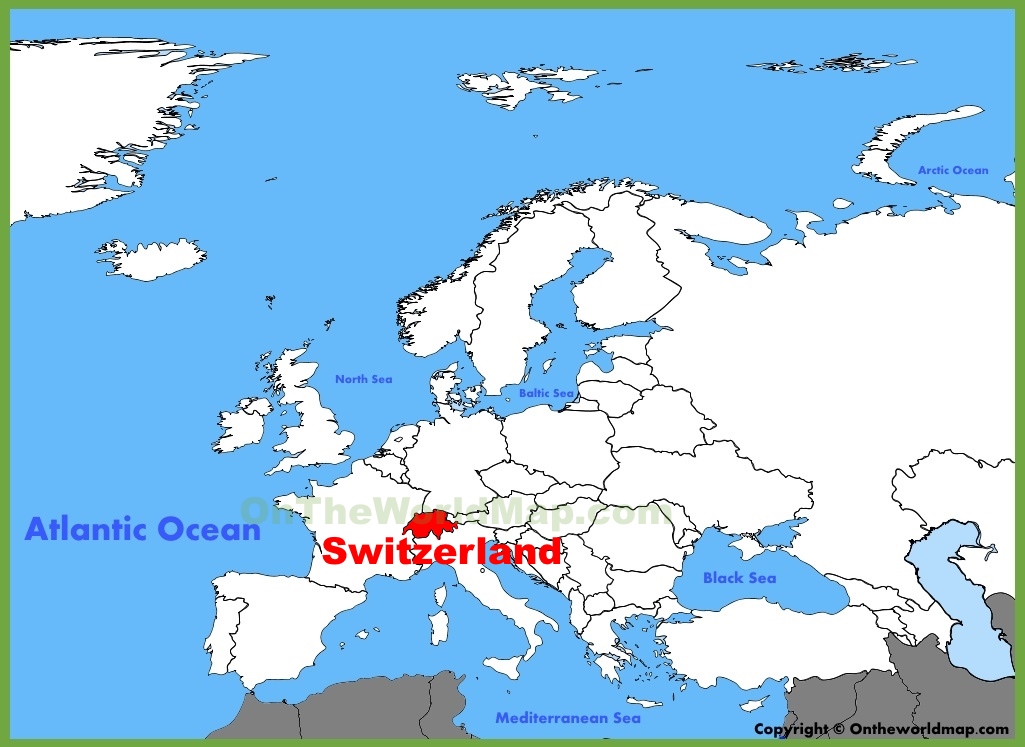 Switzerland Location In Europe Map