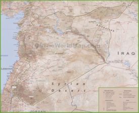 Large detailed map of Syria with cities and towns
