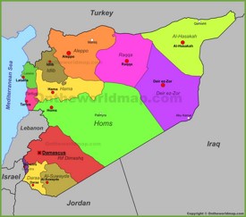 Syria political map
