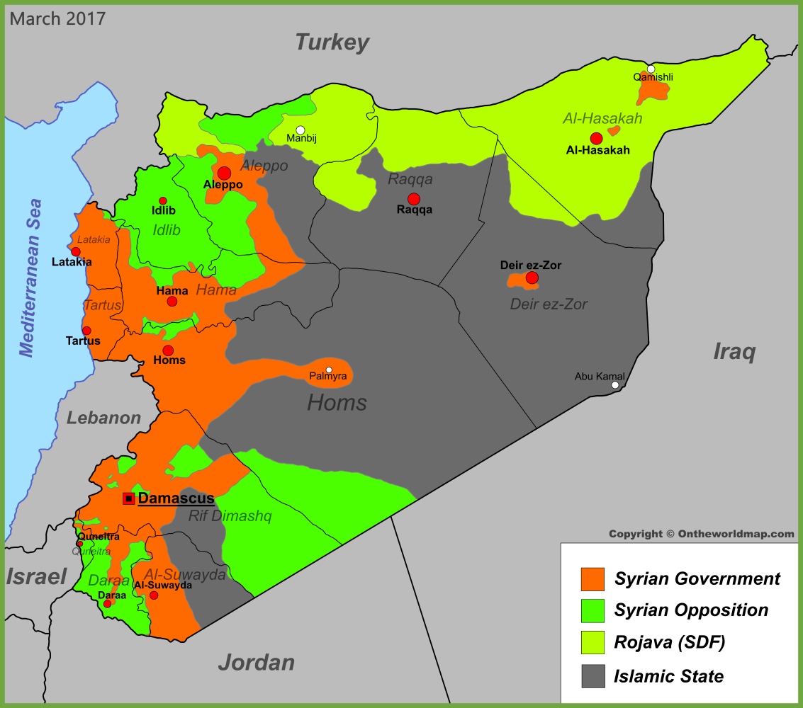 Syria war map (March 2017)