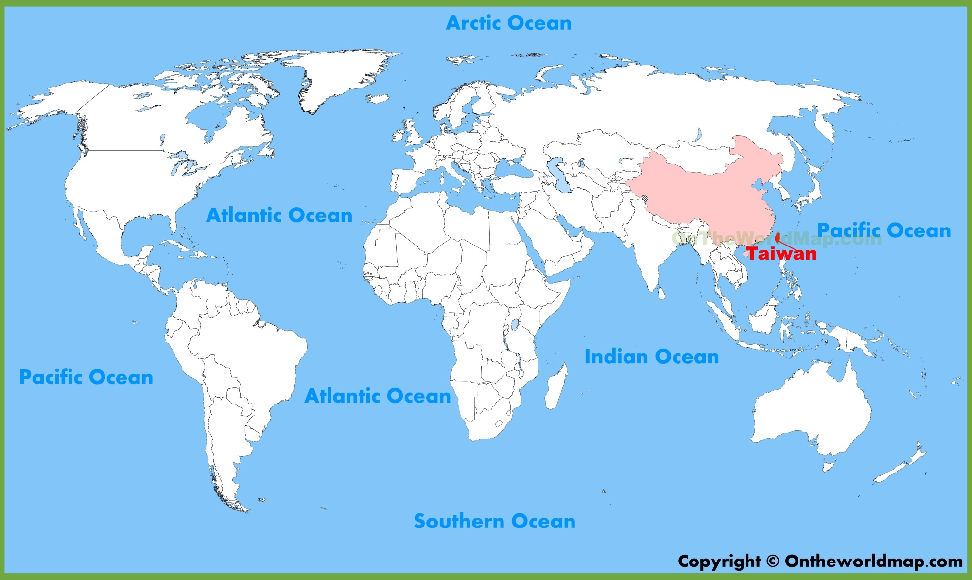 Taiwan Location On The World Map