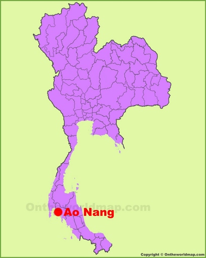 Ao Nang Location Map