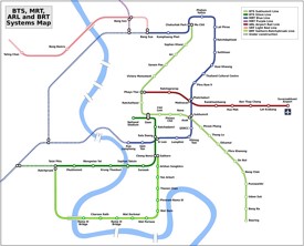 Bangkok BTS, MRT, ARL and BRT map