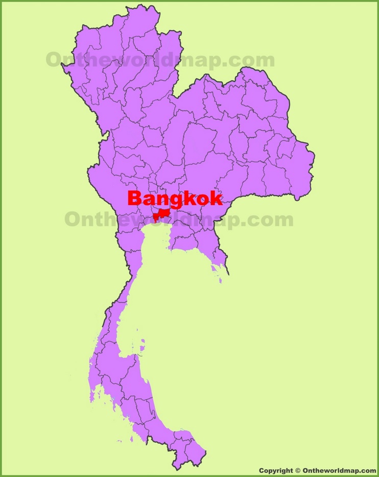 Bangkok location on the Thailand Map