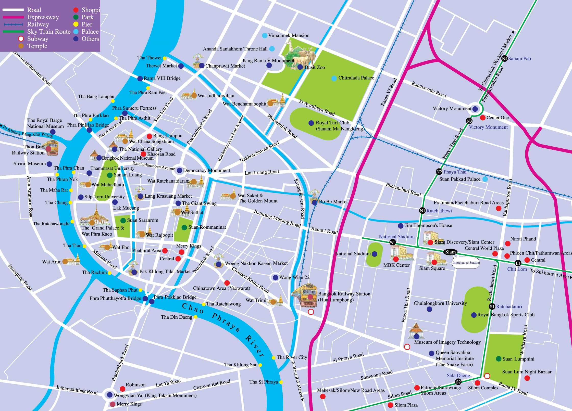 Bangkok Attractions Map Free Pdf Tourist Map Of Bangkok Printable