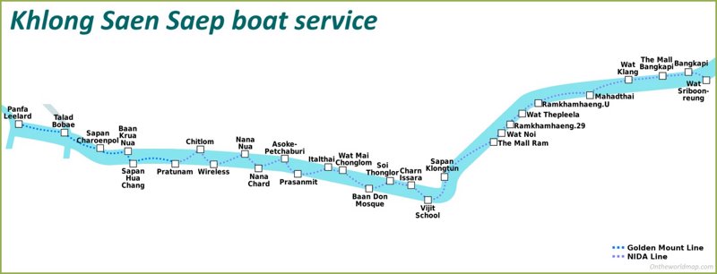 Khlong Saen Saep Boat Service Map