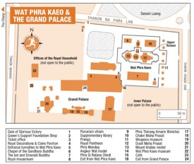 Wat Phra Kaeo and The Grand Palace map