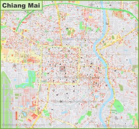 Large detailed map of Chiang Mai