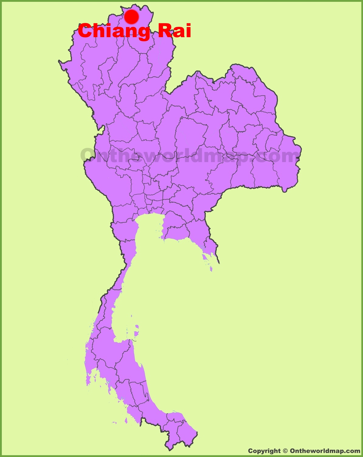 Chiang Rai Location On The Thailand Map