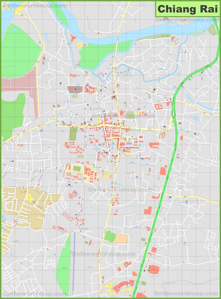 Large detailed map of Chiang Rai