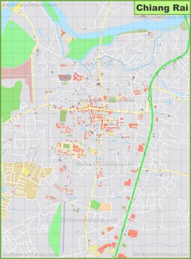Large detailed map of Chiang Rai