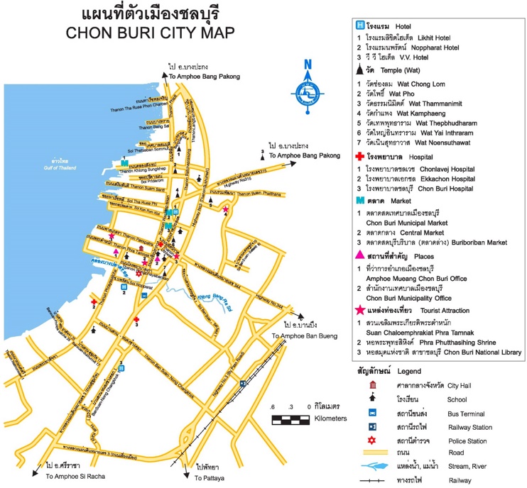 Chonburi Tourist Map