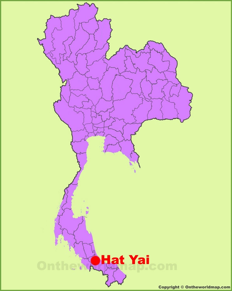Hat Yai location on the Thailand Map