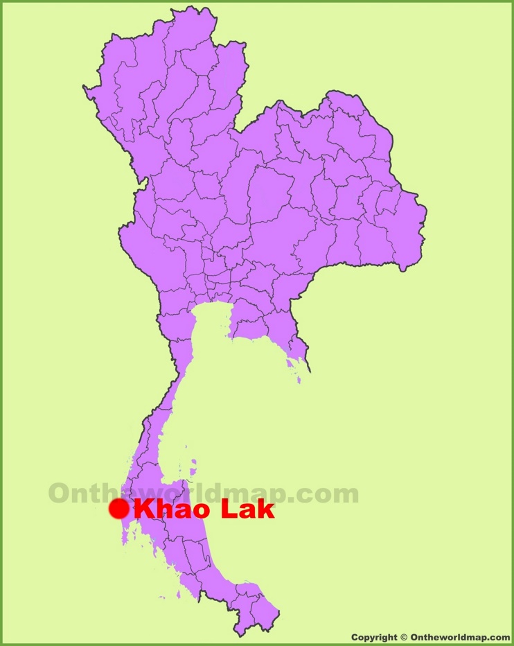 Khao Lak location on the Thailand Map