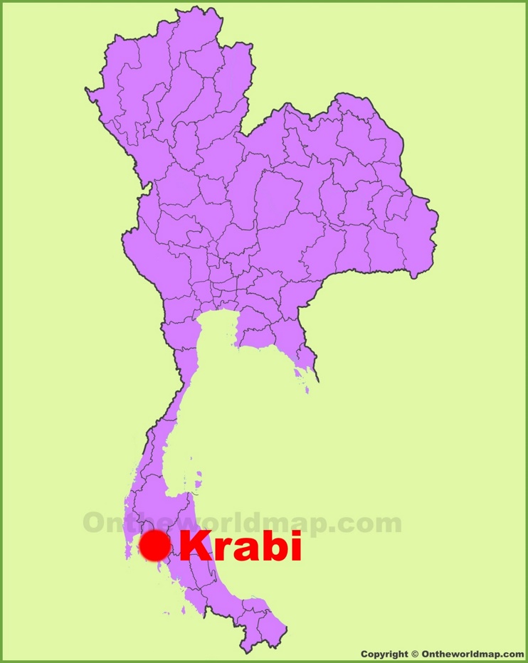 Krabi location on the Thailand Map