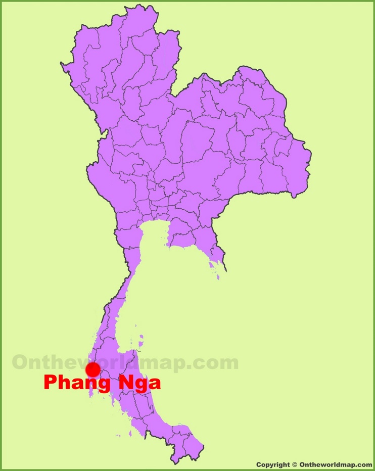 Phang Nga location on the Thailand Map