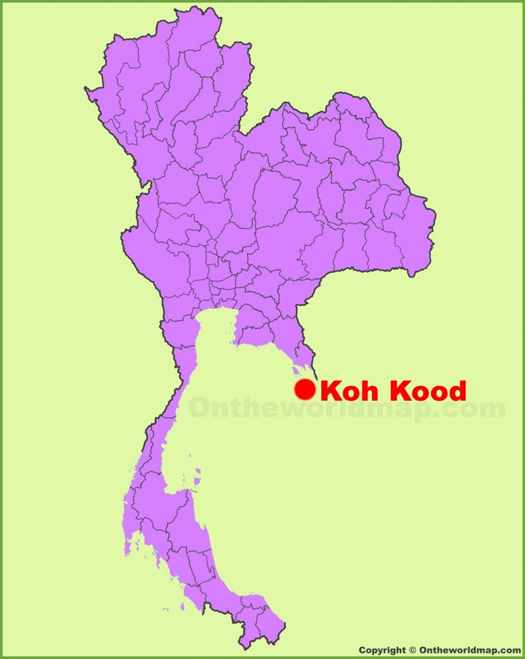 Koh Kood location on the Thailand Map