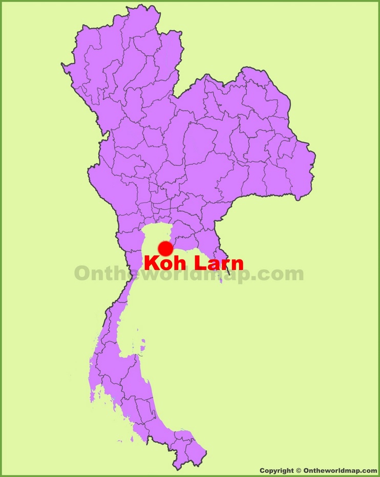 Koh Larn location on the Thailand Map