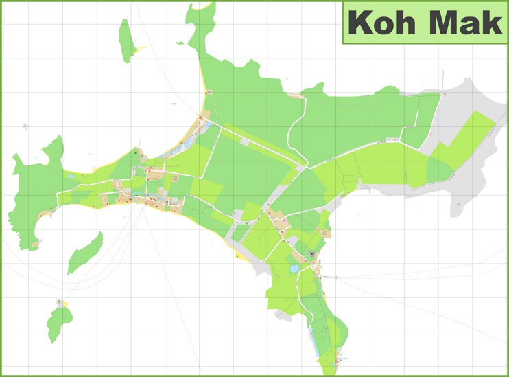 Large detailed map of Koh Mak