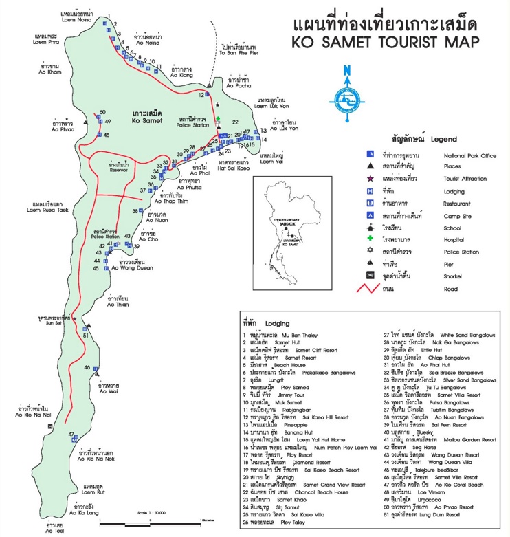 Koh Samet Hotel Map