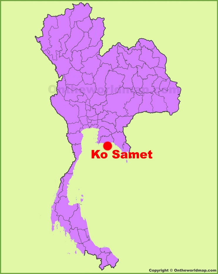 Koh Samet location on the Thailand Map