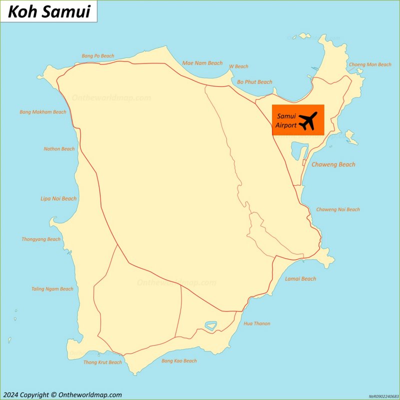 Airport Location On The Samui Map