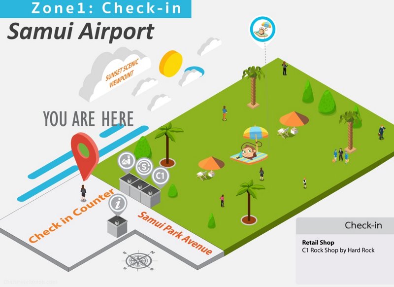 Check-in Area Map - Samui Airport