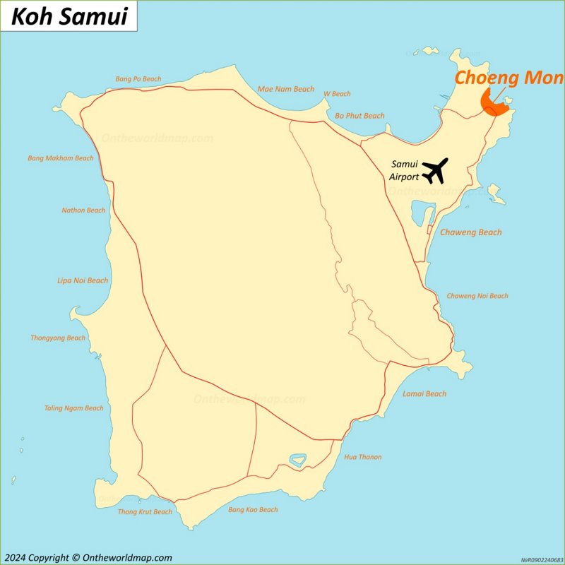 Choengmon Location On The Samui Map