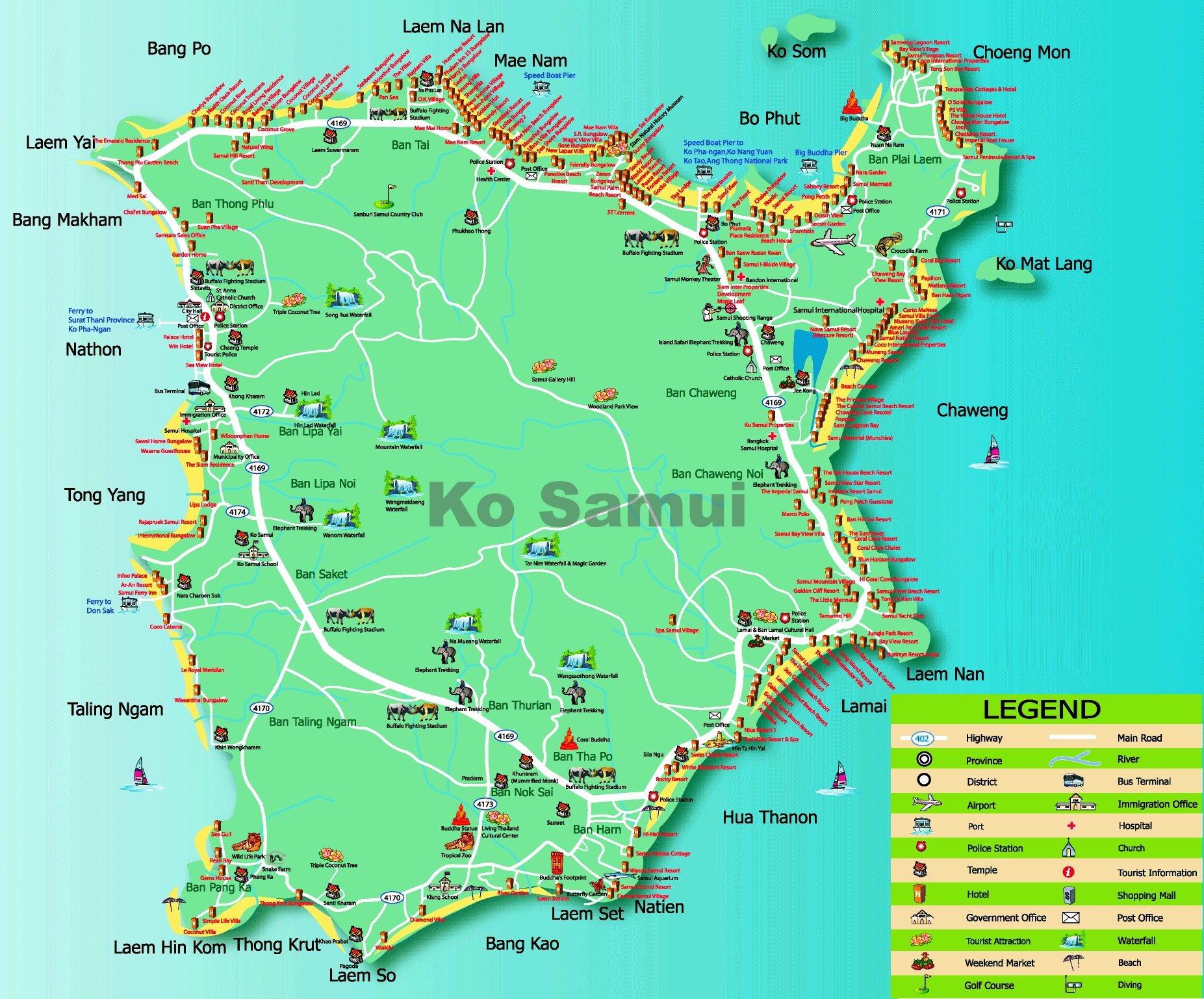 Koh Samui Hotel Map