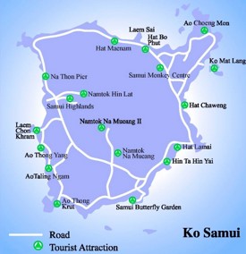 Koh Samui Sightseeing Map