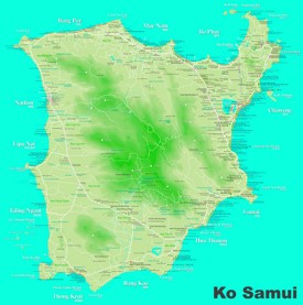 Large detailed Tourist Map of Koh Samui