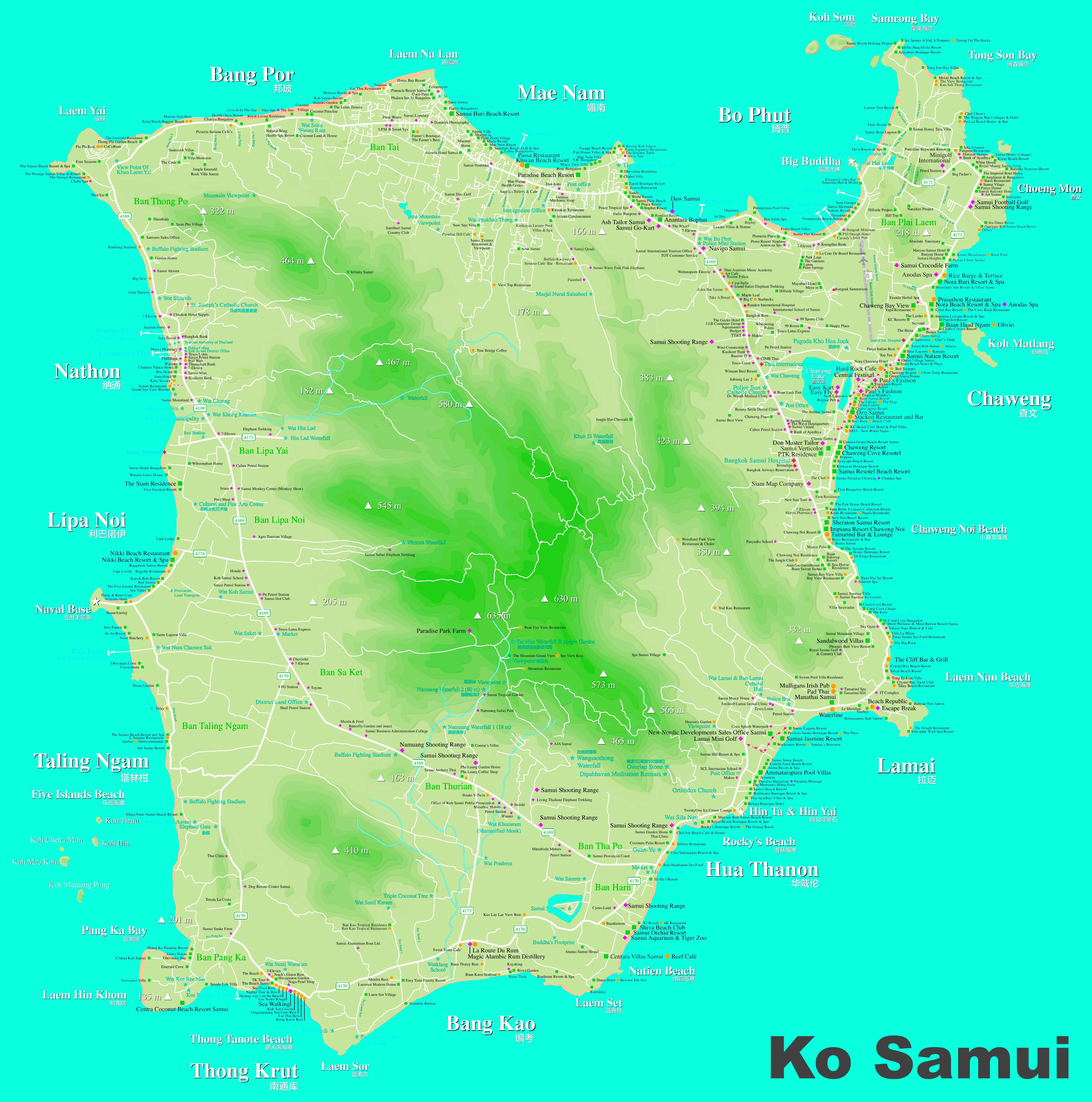Thailand Map Koh Samui