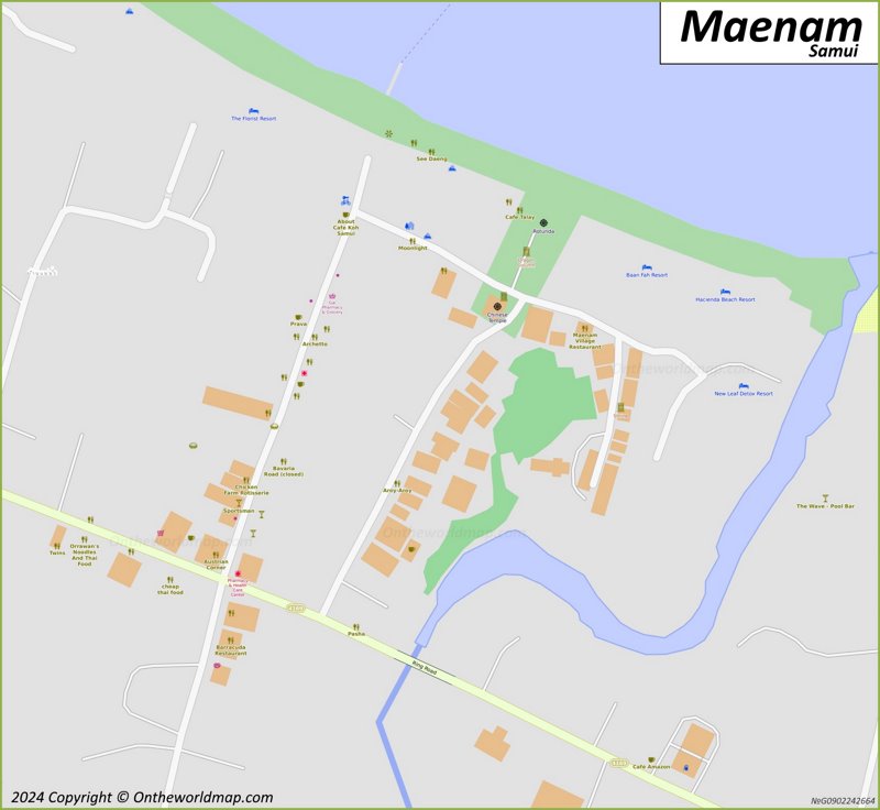 Maenam Town Centre Map